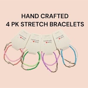 4 PACK OF HAND CRAFTED STRETCH BRACELETS GREAT GIFT